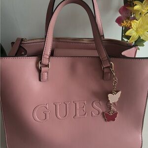 Guess Pink Tote with Butterfly Charm
